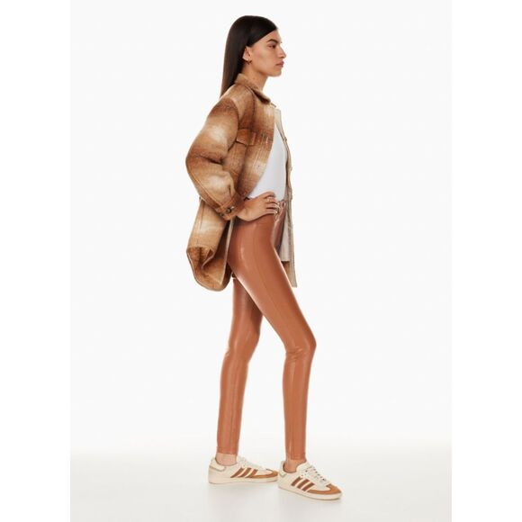 Aritzia Wilfred Free Charm Pant Patina Brown Faux Leather Size 6 - Picture 8 of 8